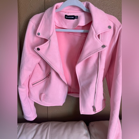 PrettyLittleThing Jackets & Blazers - Baby pink suede jacket